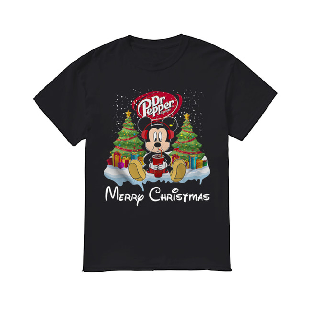 Mickey Mouse Drink Dr Pepper Merry Christmas Shirt